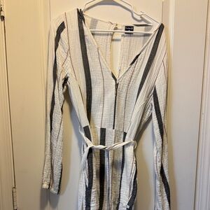 Hurley Black and White Striped romper